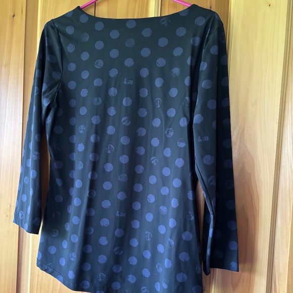 Porto San Francisco Long sleeved black with blue dots blouse Size 2 - Picture 4 of 13